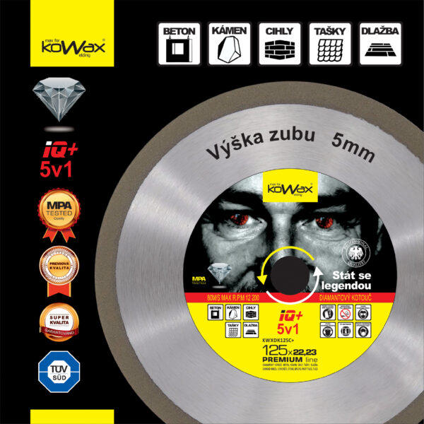 KOWAX KOWAX® IQ+ 5v1 125x2,2x22,2x5mm DIAMANTOVÝ CELOOBVODOVÝ kotouč řezný - Image 2